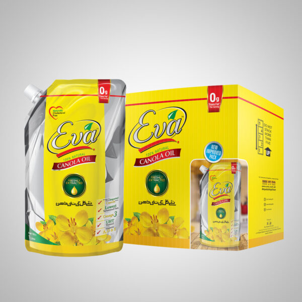 Eva Canola Oil 1 Litre x 5  Stand up Pouch Carton