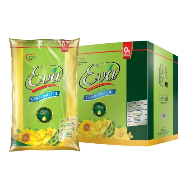 Eva Cooking Oil 1 Litre x 5 Pillow Pouch Carton