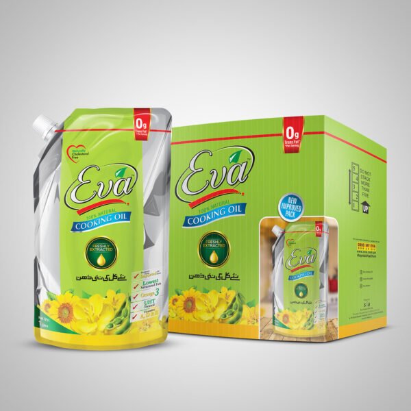 Eva Cooking Oil 1 Litre x 5 Stand Up Pouch Carton