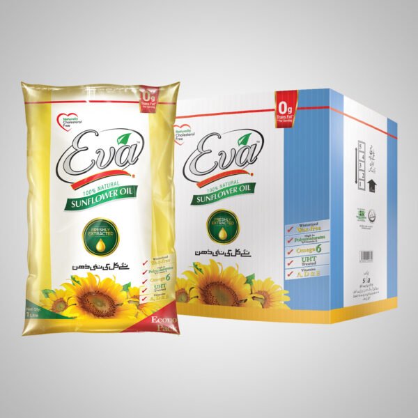 Eva Sunflower Oil 1 Litre x 5 Pillow Pouch Carton
