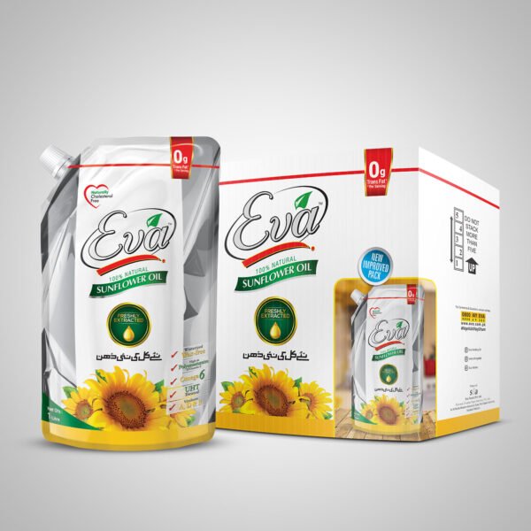 Eva Sunflower Oil 1 Litre x 5 Stand up Pouch Carton